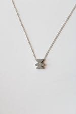 "J" Initialed Teddy Bear Sterling Silver Necklace