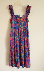 NEW J.Crew Cobalt Blue Tropical Floral Cotton Dress | 8