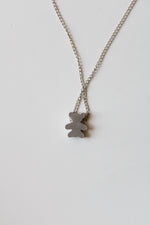 "J" Initialed Teddy Bear Sterling Silver Necklace