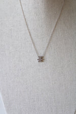 "J" Initialed Teddy Bear Sterling Silver Necklace
