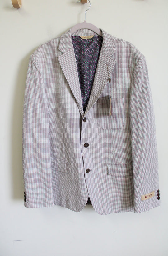 NEW Haggar Light Purple Gingham Blazer | 42 Regular