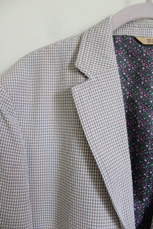 NEW Haggar Light Purple Gingham Blazer | 42 Regular