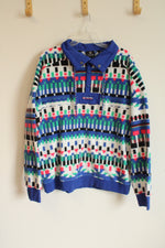 Columbia Aztec Fleece 1/4 Zip Pullover Sweatshirt | M