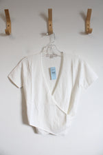 NEW LOFT Cream Wrap Knit Top | XXS Petite