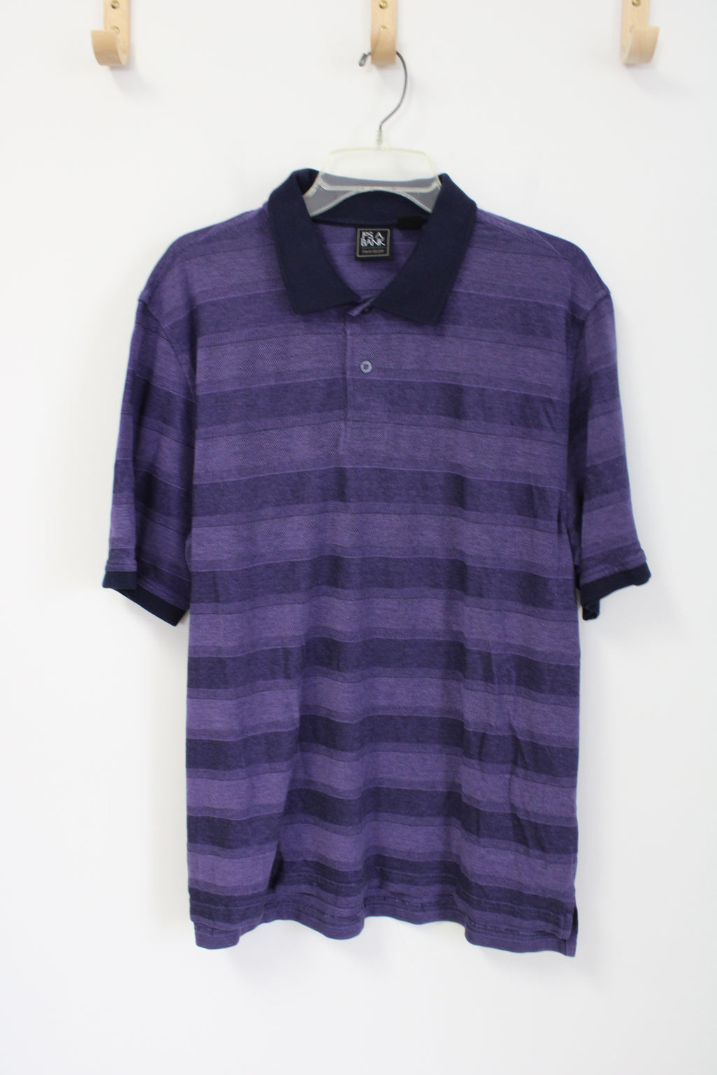 Jos. A. Bank Purple Striped Polo Shirt | L