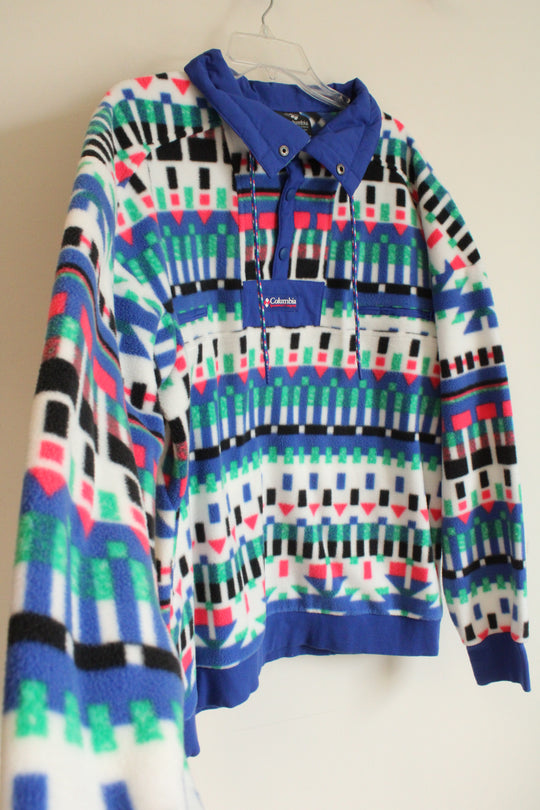 Columbia Aztec Fleece 1/4 Zip Pullover Sweatshirt | M