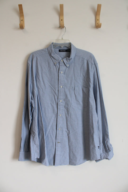 Nautica Long Sleeved Blue Button Down | XL