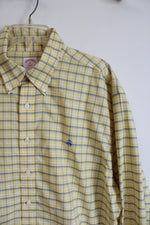Brook Brothers Long Sleeve Plaid Yellow Button Down | XL