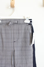 NEW Free Assembly Wide Leg Varsity Navy & White Checkered Pants | Youth S (6)