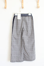 NEW Free Assembly Wide Leg Varsity Navy & White Checkered Pants | Youth S (6)