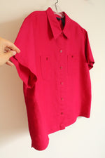 Crazy Horse Magenta Pink Button Down Collared Shirt | L