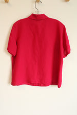 Crazy Horse Magenta Pink Button Down Collared Shirt | L