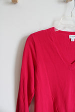 J.Crew Fuchsia Wool Blend V-Neck Sweater | XS
