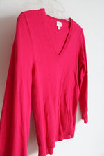 J.Crew Fuchsia Wool Blend V-Neck Sweater | XS