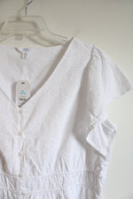 NEW Time And Tru White Eyelet Top | XL