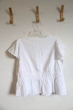 NEW Time And Tru White Eyelet Top | XL