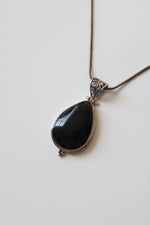 Black Onyx Sterling Silver Pendant Necklace