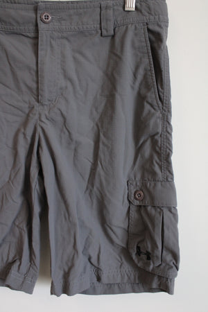 Under Armour Loose Fit Gray Cargo Shorts | Youth XL (18/20)