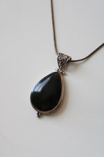 Black Onyx Sterling Silver Pendant Necklace