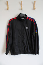 Adidas Black Red & Blue Stripe Track Jacket | L