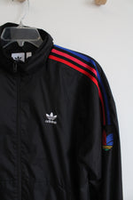 Adidas Black Red & Blue Stripe Track Jacket | L