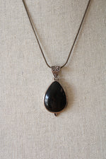 Black Onyx Sterling Silver Pendant Necklace