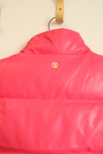 Simply Southern Pink Vegan Leather Puffer Crop Vest | S