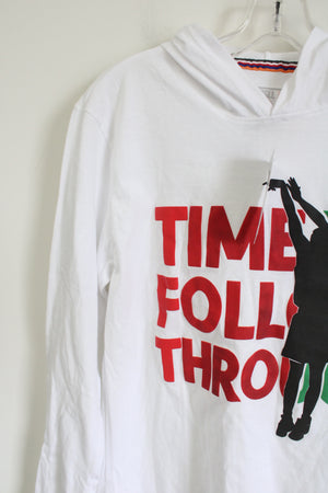 NEW Fill Time To Follow Through White Hoodie | S