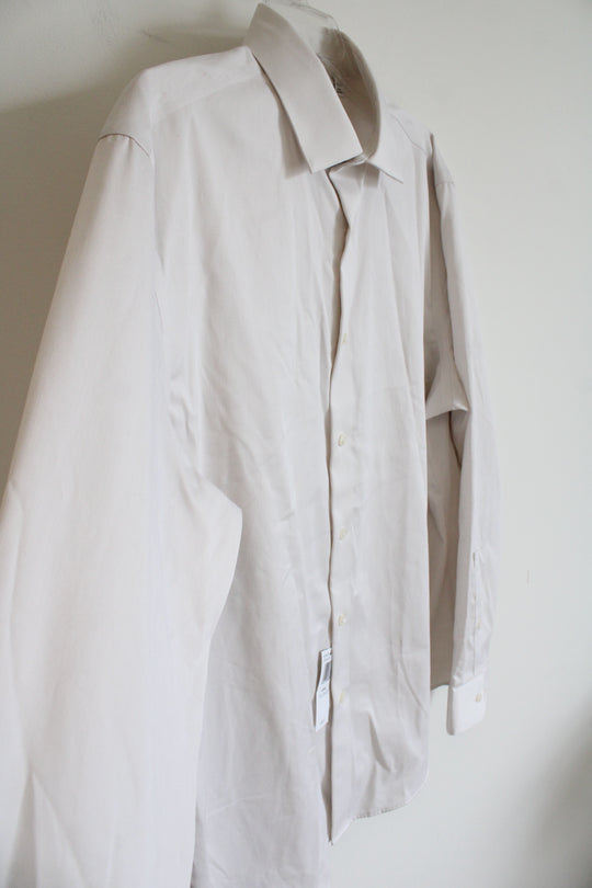 NEW Calvin Klein Steel+ Regular Fit Cream Button Down Shirt | 16.5 34/55
