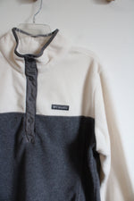 Columbia Gray & Cream Fleece Snap Sweatshirt | XL