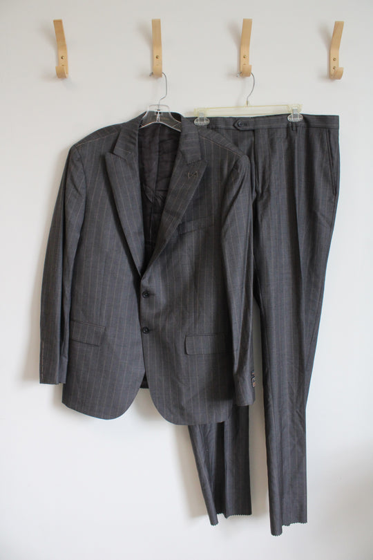 NEW Jos. A. Bank Gray Striped Wool 2-Piece Suit Set | 44R/38W