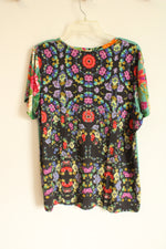 Johnny Was Los Angeles Panya Favorite Floral V-Neck Tee | XXL