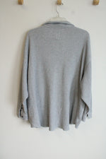 Aerie Waffle Knit Button Down Long Sleeved Oversized Shirt | L
