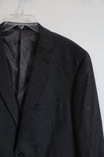 NEW Calvin Klein Extreme Slim Fit Black & Blue Plaid Wool Blazer | 48 Long
