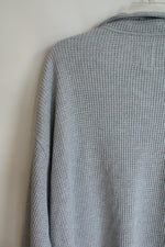 Aerie Waffle Knit Button Down Long Sleeved Oversized Shirt | L