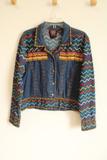 Signature Gordon & James Southwestern Beaded & Embroidered Vintage Denim Jacket | L
