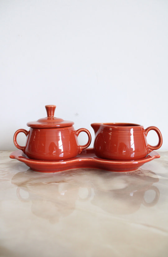 Fiestaware Persimmon Cream & Sugar Set