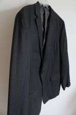 NEW Calvin Klein Extreme Slim Fit Black & Blue Plaid Wool Blazer | 48 Long