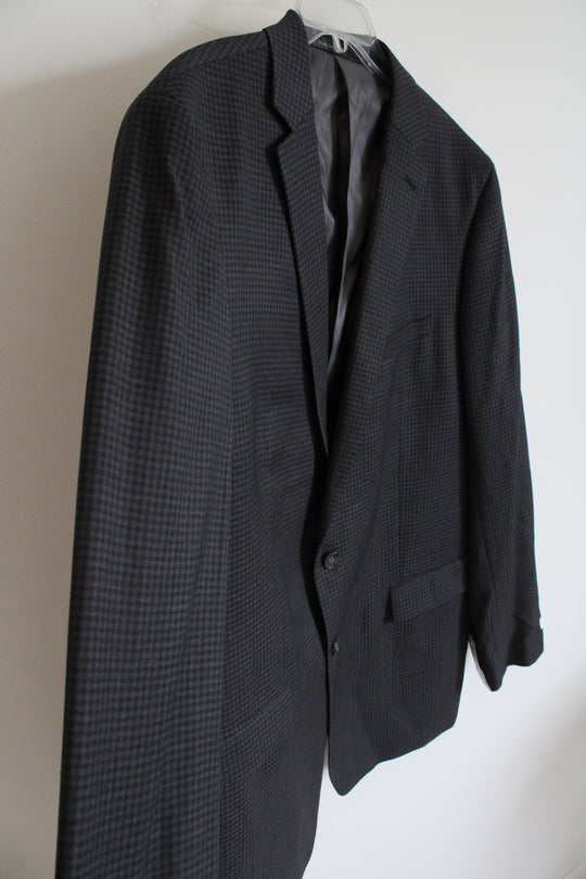 NEW Calvin Klein Extreme Slim Fit Black & Blue Plaid Wool Blazer | 48 Long