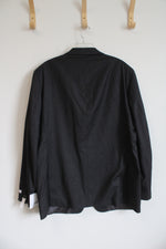 NEW Calvin Klein Extreme Slim Fit Black & Blue Plaid Wool Blazer | 48 Long
