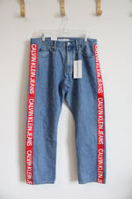 NEW Calvin Klein Jeans Red Side Stripe Jeans | 34X30