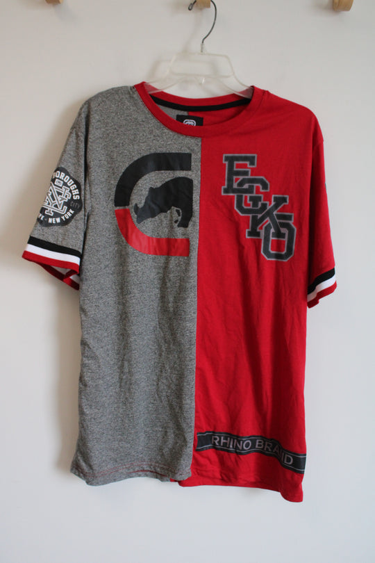 Ecko Unlimited Red Gray Logo Tee | L