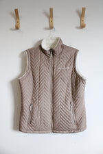 Free Country Tan Sherpa Lined Full Zip Vest | L
