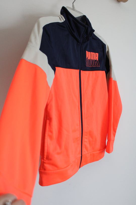 Puma Neon Orange & Navy Blue Jacket | 7