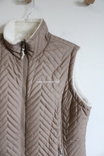 Free Country Tan Sherpa Lined Full Zip Vest | L