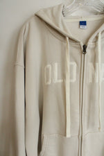 Old Navy Beige Zip Up Logo Hoodies | L