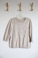 Talbots Tan White Dotted Sweater | M