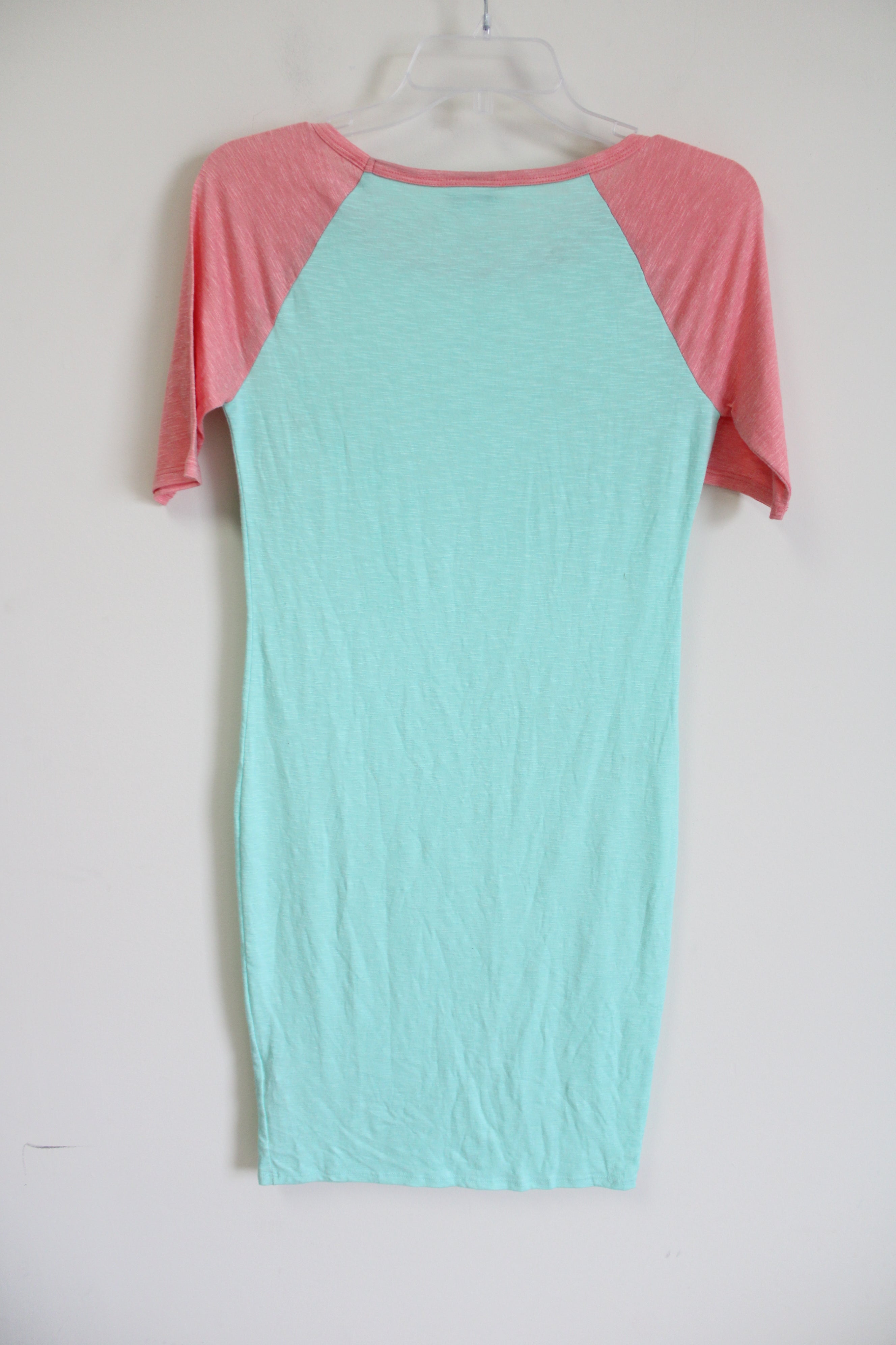 LuLaRoe Pink Blue Midi T-Shirt Dress | XS