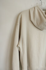 Old Navy Beige Zip Up Logo Hoodies | L
