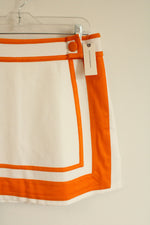 NEW Maeve By Anthropologie White & Orange Mini Skirt | M